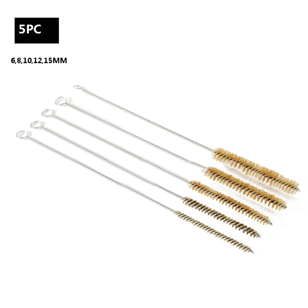 5/10pcs Cleaning Brushes Stainless Steels Brass Cylinder Wire Tube Pipe Cleaning Brushs For Power Drill Descaling Rust Removal Qme 5pcs Brass