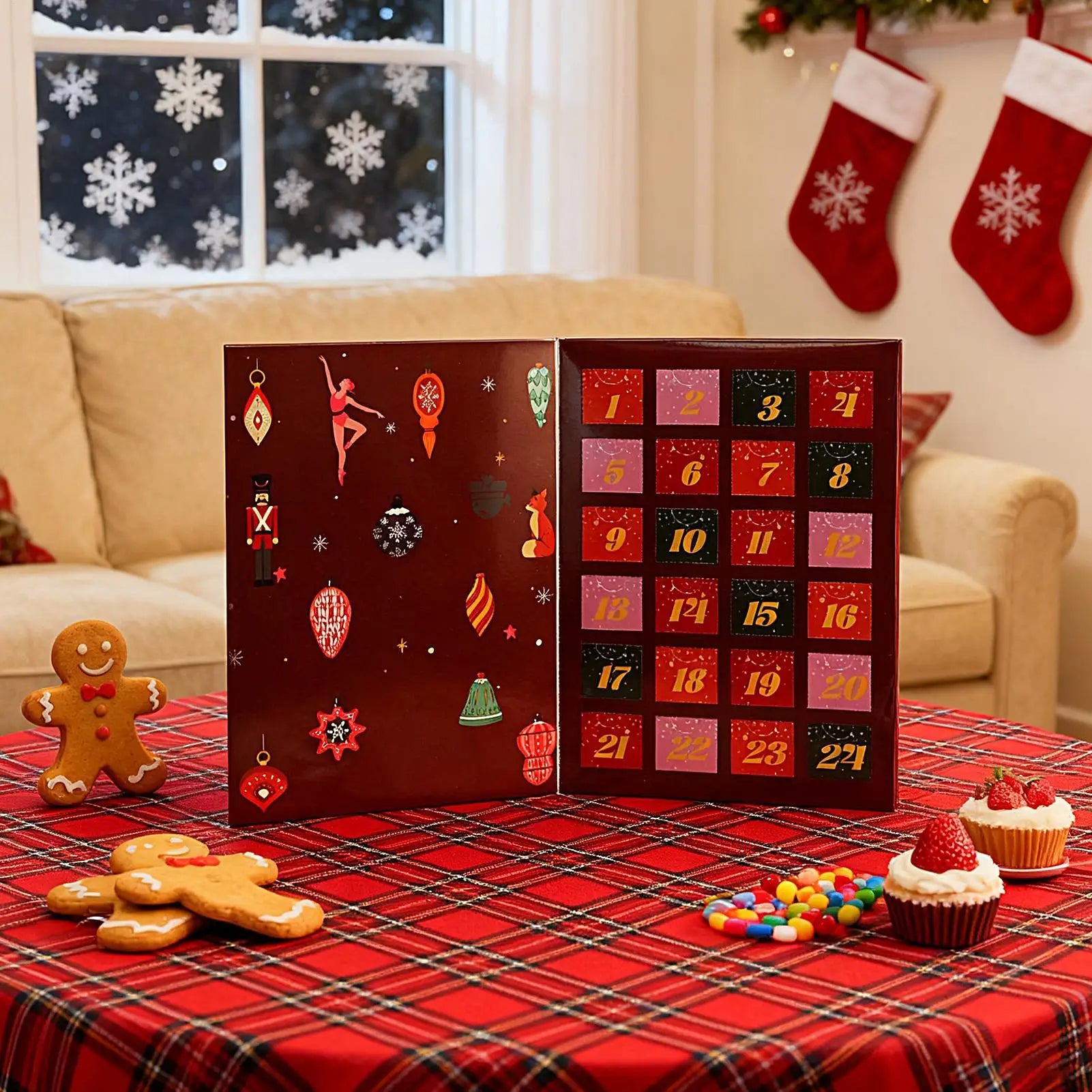 Holiday Countdown Calendar 24 Days Refillable Collectible Supports Qme