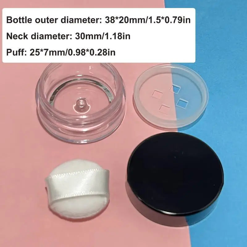 Plastic Empty Loose Powder Jar Makeup Puff Box Sifter Container Qme 3g