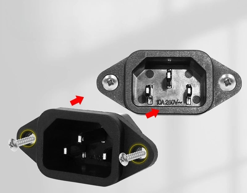 10pcs C14 product socket, cabinet/rice cooker/computer power adapter, cassette AC socket SS-120 Qme