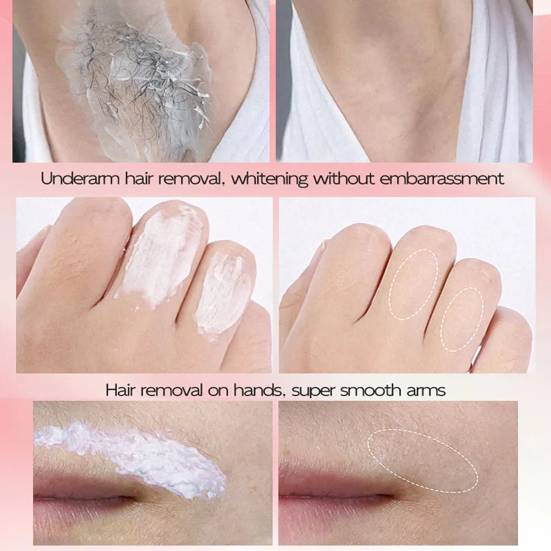 3 Minutes Fast Hair Removal Cream Painless Hair Growth Inhibitor Lip Face Arm Armpit Leg Permanent Depilatory for Men Women Care Qme