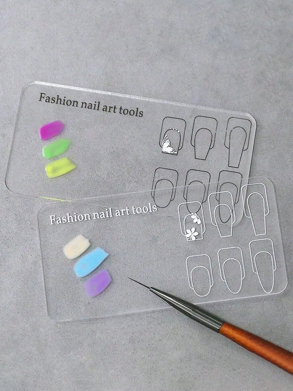 Nail Art Practice Palette Transparent Reusable Stencils Beginners Qme
