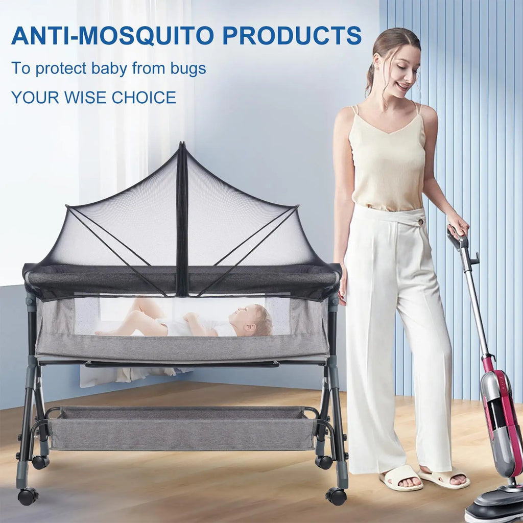 Bassinet Cover Bassinet Netting Cover Foldable Mesh Portable For Bedside Sleeper Stroller Playard Toddler Hammock Co-Sleeping Qme