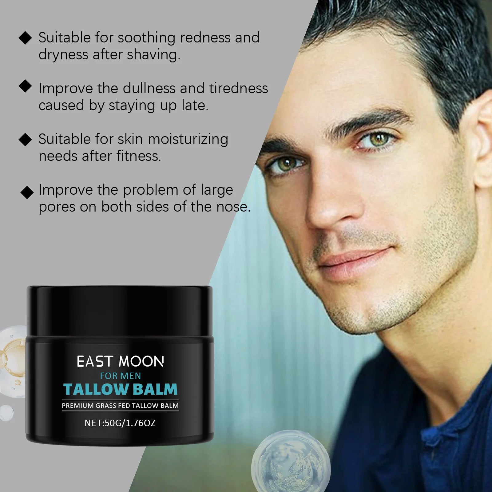 Men's Tallow Balm Firming Fade Fine Lines Anti Wrinkle Moisturizing Non-Greasy Brighten Skin Facial Care Skin Face Cream Qme