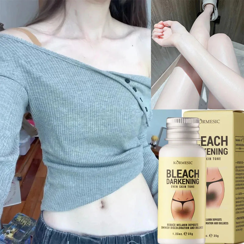 Body Whitening Cream Private Parts Underarm Dark Skin Bleaching Serum Niacinamide Whitening Lighten Dark Spots Snow Bleach Cream Qme