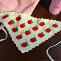 Elegant French Knitted Headband Retro Strawberry Women Hair Scarf Bohemian Pastoral Triangle Turban Beach Headwear Qme Style 3