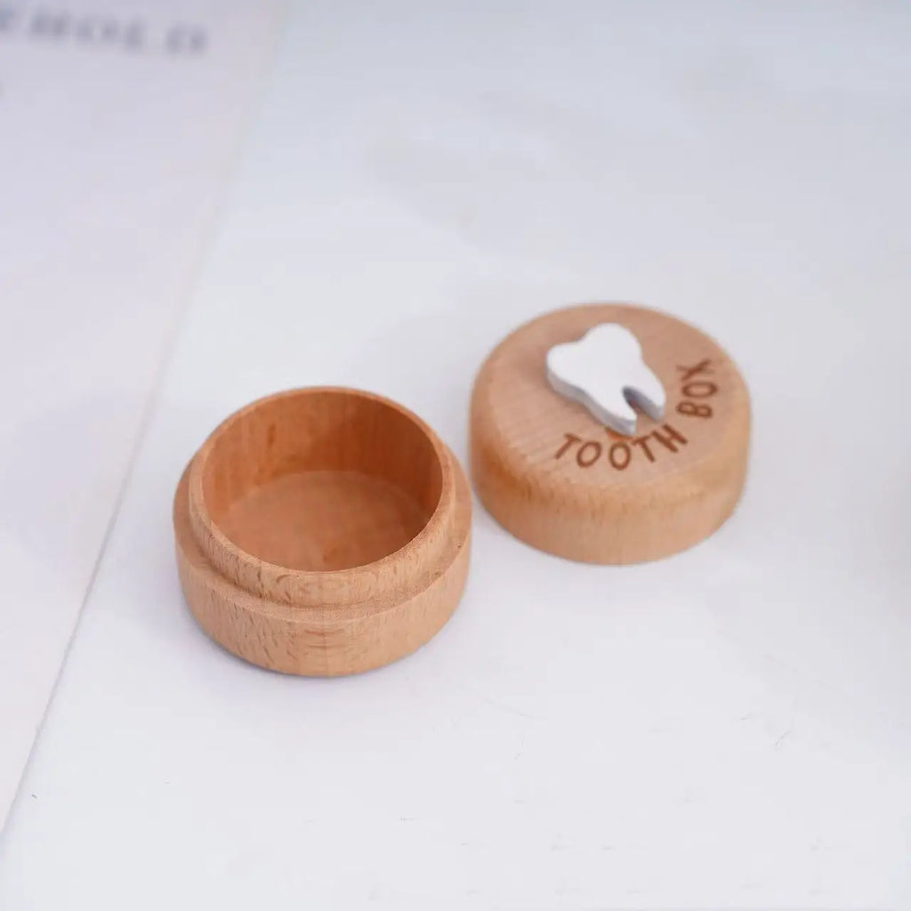 Hardwood Kids Tooth Keepsake Box Practical Wooden Hair Collect Case Qme 1pc M
