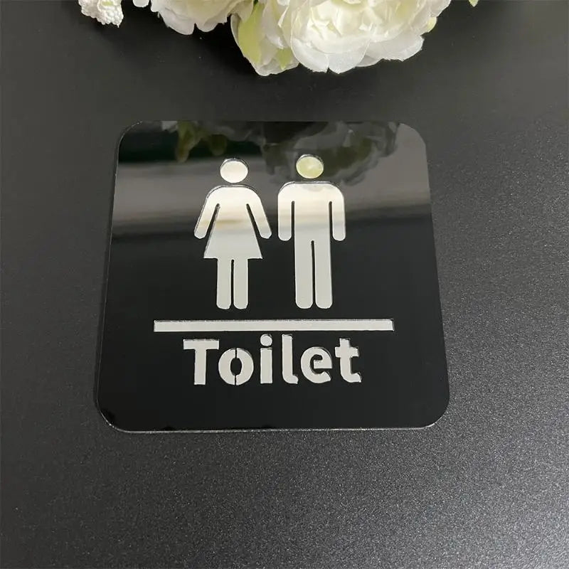 3D Toilet Sign Acrylic Men Women Bathroom Self-Adhesive Wall Sticker DIY Decor For Office Business Hotel Cafe Public Door Qme F