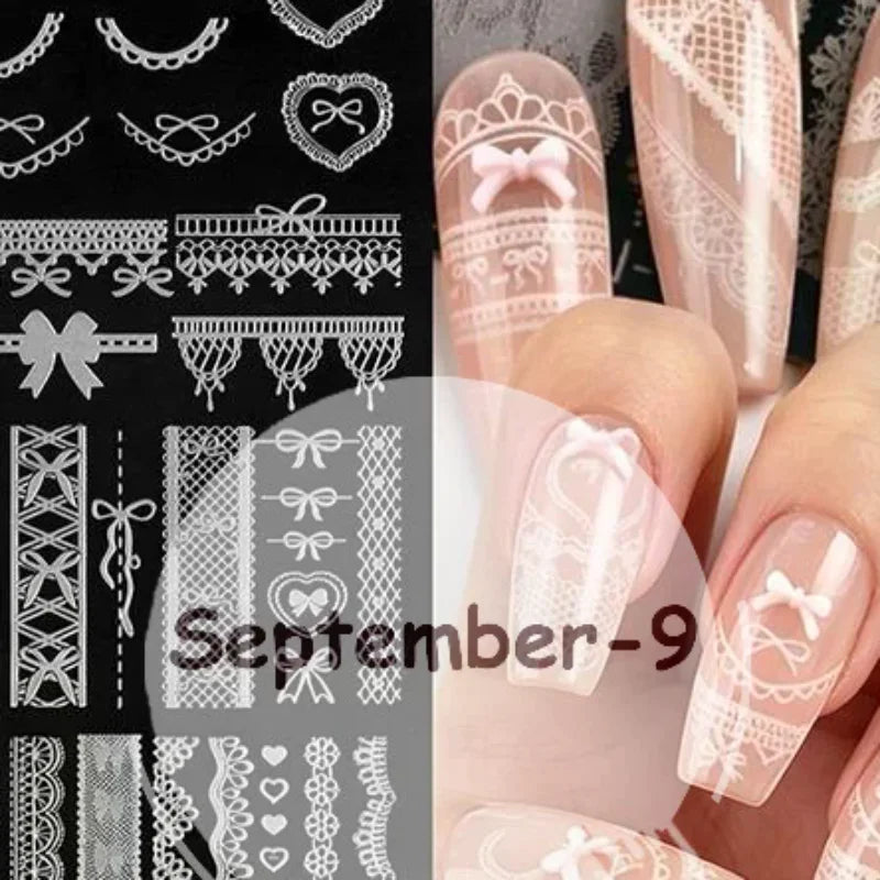 Nail Stamping Plates Rustproof Stainless Steel Lace Floral Patterns Qme