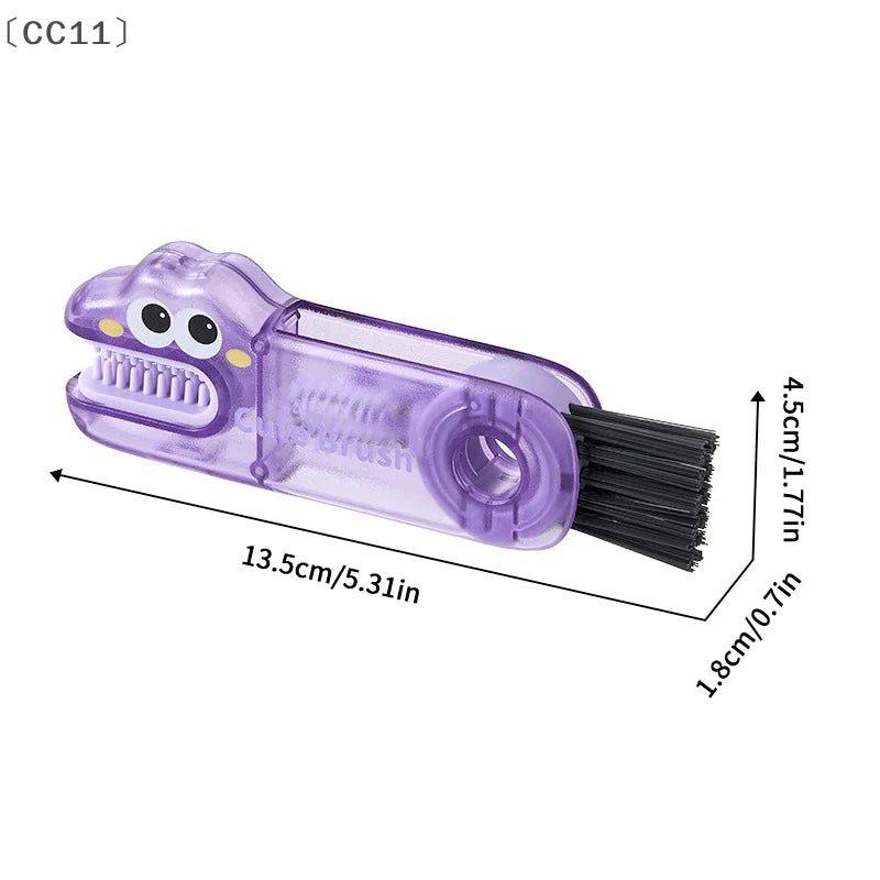 CC113 1 Multifunctional Cup Lid Brush Cute Crocodile Crevice Cleaner Qme