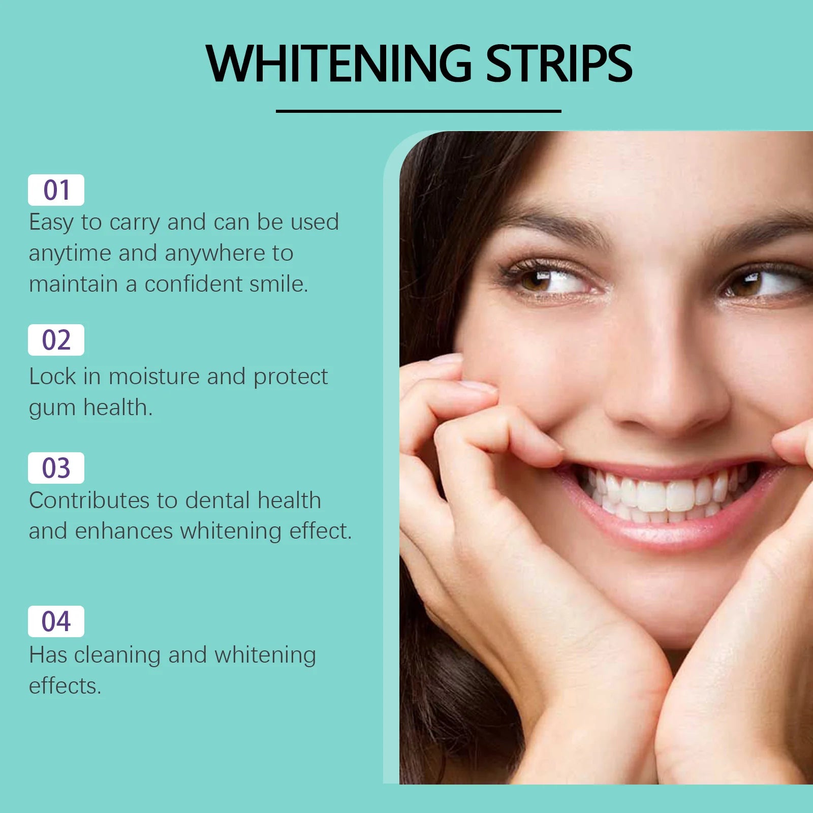 Tooth Whitening Strips Remove Tooth Stains Tartar Plaque Lighten Dark Dental Cleaning Improve Bad Breath Bleach Teeth Brightener Qme