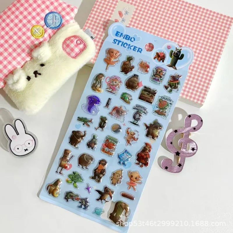 Fantasy Cartoon Animal 3D Hollow Stickers for DIY Scrapbook Phone Case Decoration Birthday Gift Classroom Reward Supplies Qme