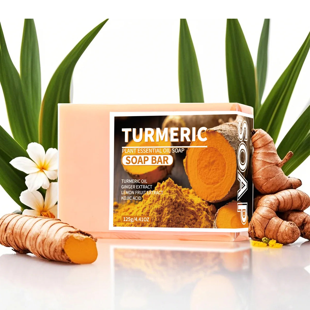 Turmeric Essential Oil Soap Lemon Handmade Suitable Washing Face Qme