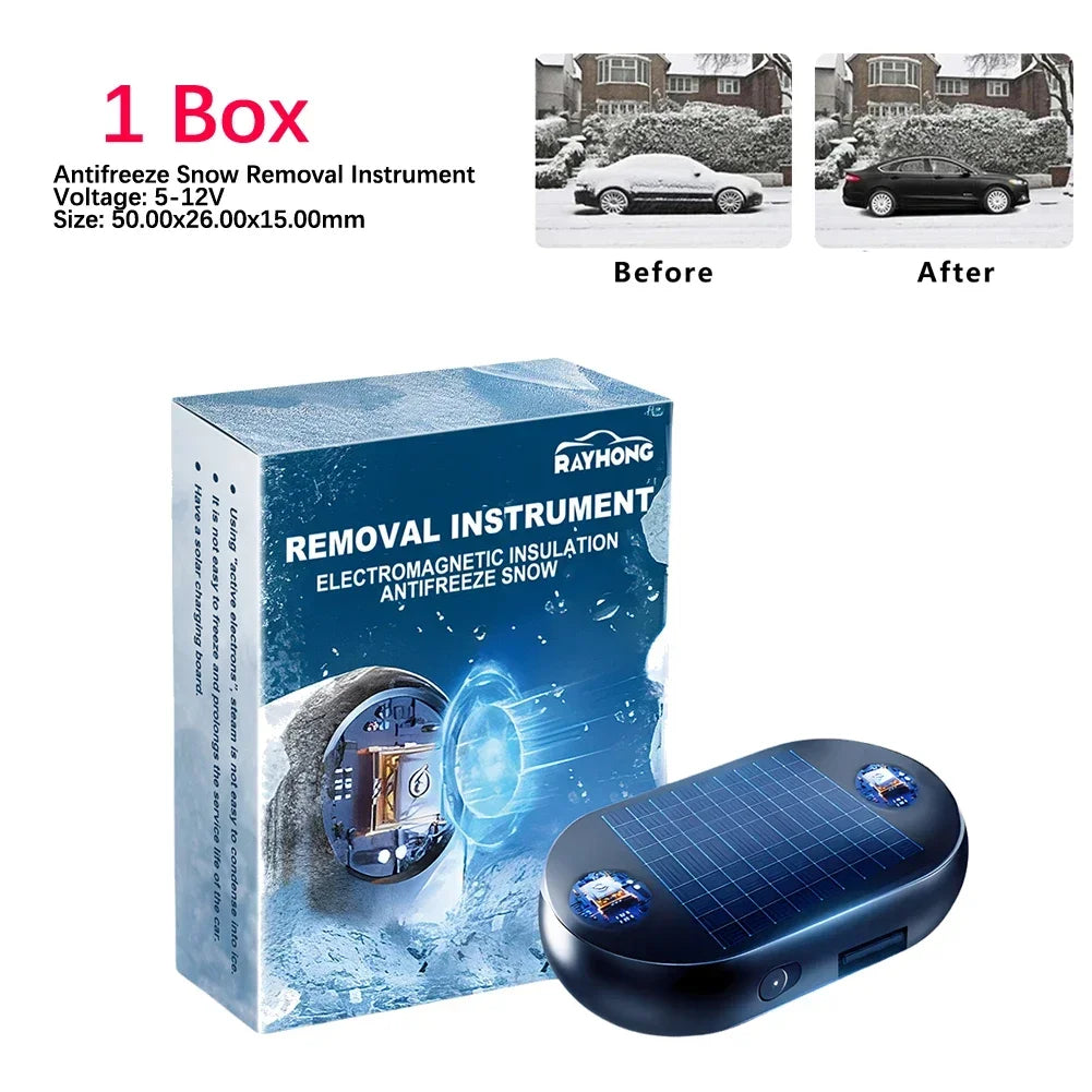 Solar Antifreeze Electromagnetic Molecular Windshield Car Snow Removal Instrument Window Glass Defogging & Defrosting & Deicing Qme 1Pcs
