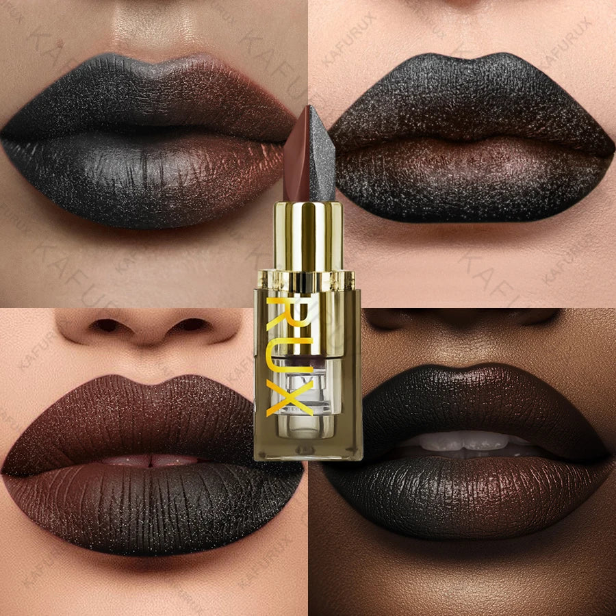 11 Two-tone Lipstick Purple Black Glitter Matte Lipsticks Makeup Easy Qme 107
