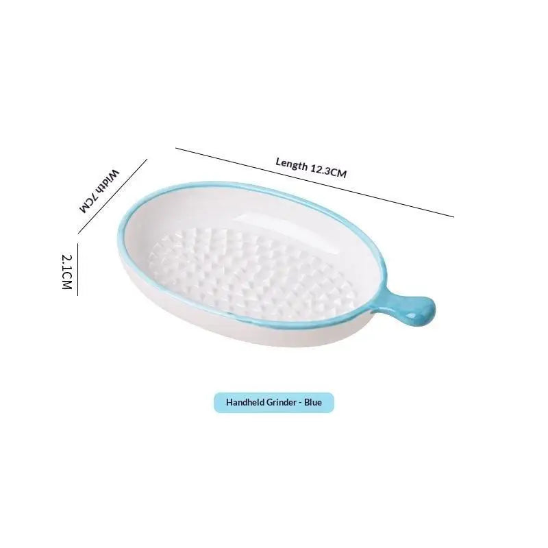 Japanese Ceramic Garlic Grater Plate Porcelain Ginger Wasabi Grinder Qme A Blue