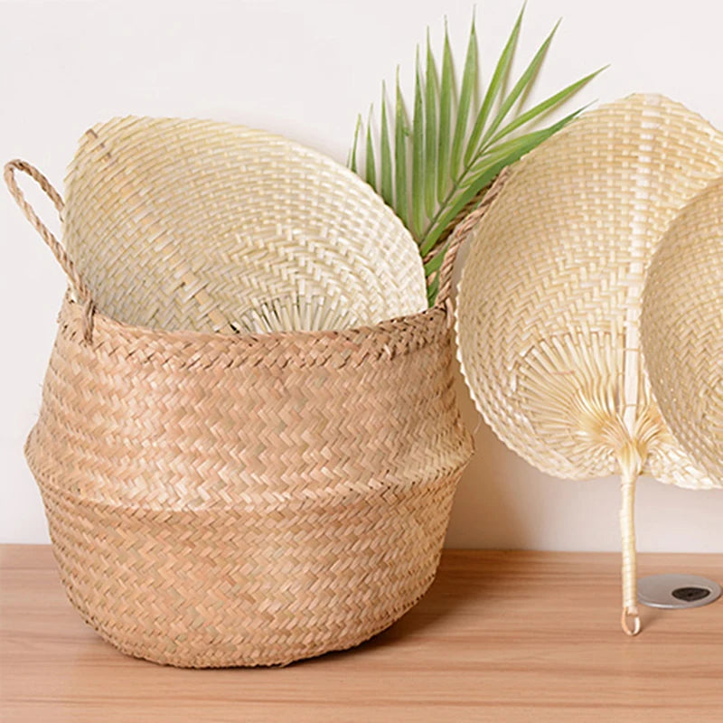 Mosquito Repellent Hand Fan Handmade Heart Shaped Bamboo Woven Fan Chinese Style. Qme