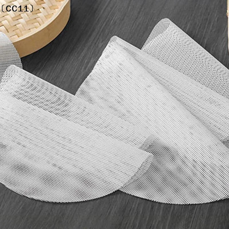 Reusable Silicone Non-stick Steamer Cloth Liners Round Steaming Mat Qme