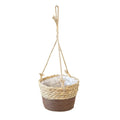 Garden Straw Hanging Basket Planter Twine Woven Flower Basket Rattan Basket Hanging Orchid Pot Pot Hanging Basin Qme Coffee color