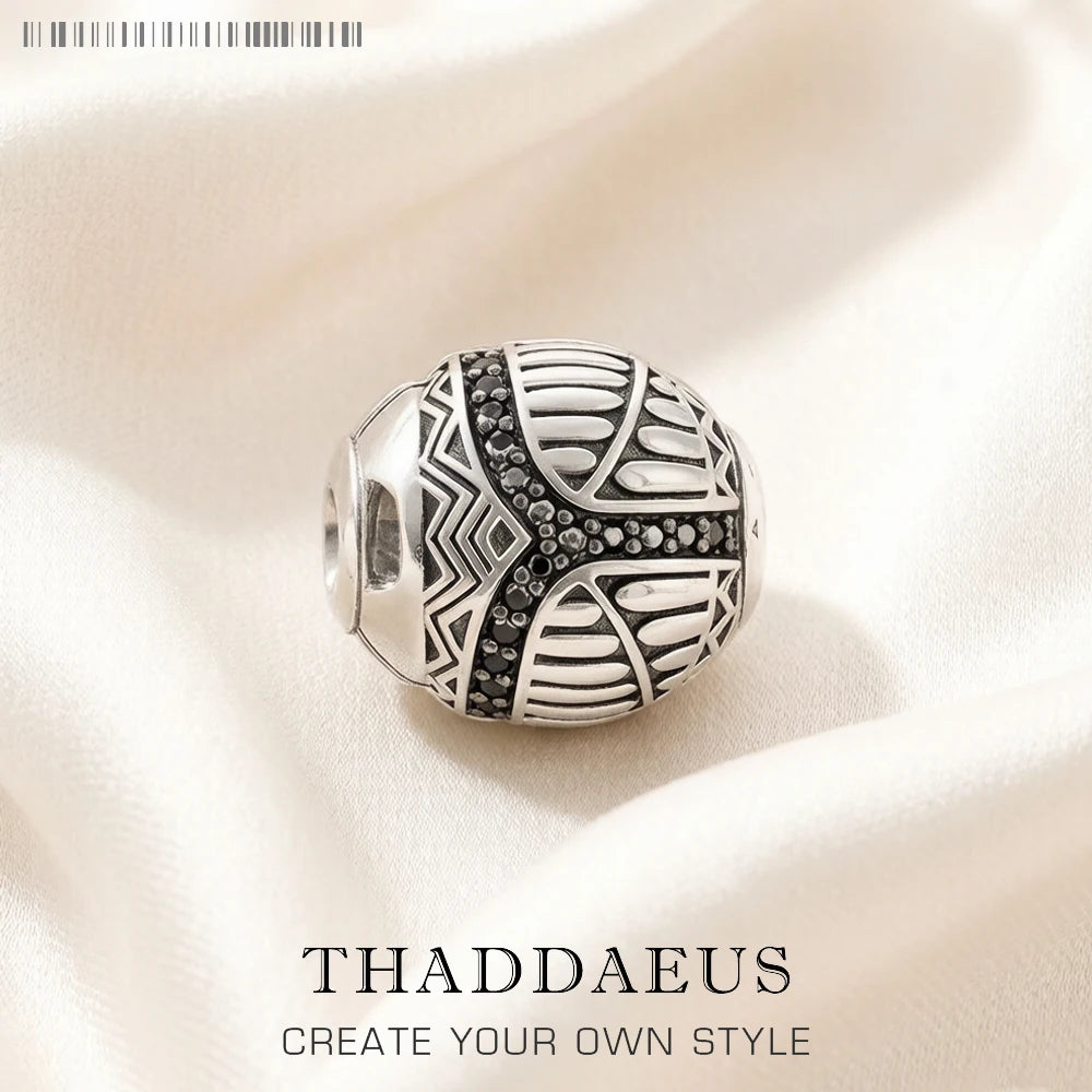 Bead Black Scarab Fine Jewelry Vintage 925 Sterling Silver Gift Lucky Charm For Women Men Qme Default Title