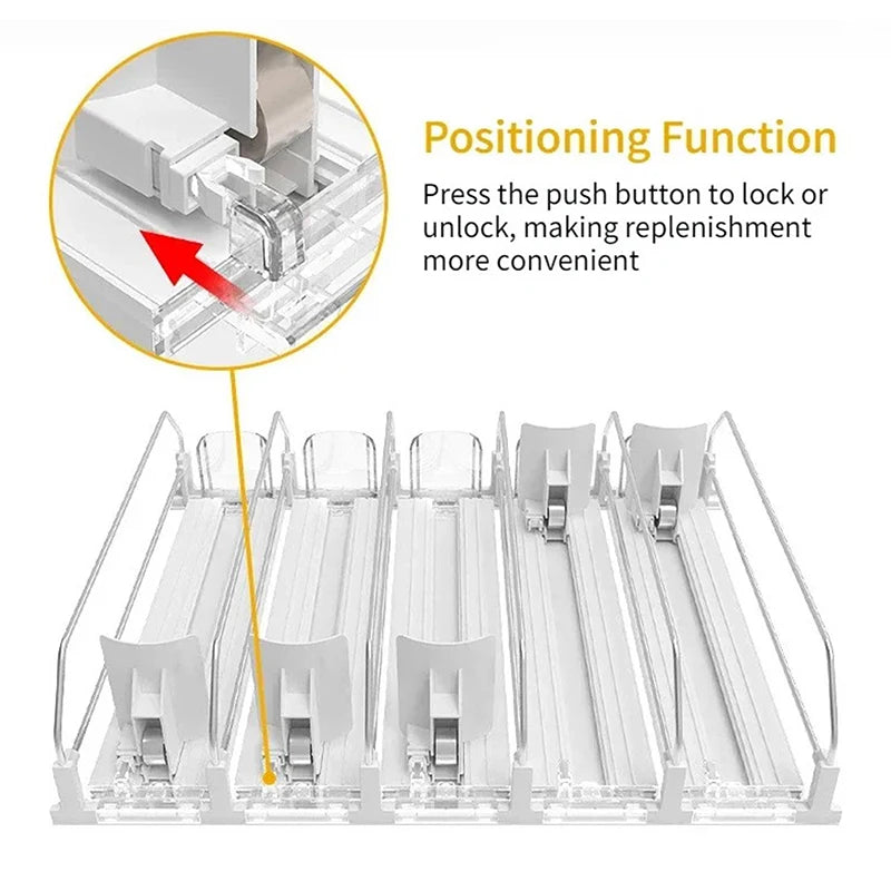 Push Rack Beverage Thruster Dispenser Storage Soda Can Self-pushing Qme