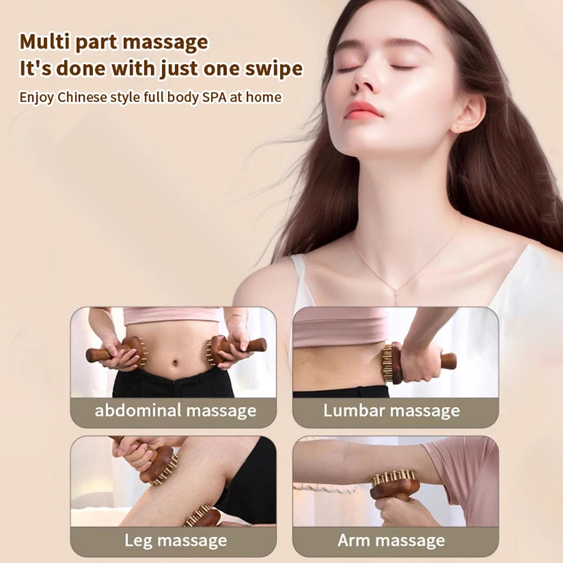 Copper Head Massage Gua Sha Comb Durable Chinese SPA Tool Long Wooden Qme