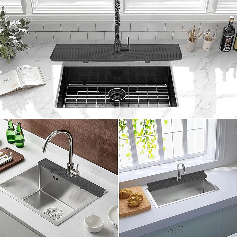 Silicone Sink Splash Guard Slope Upgraded Faucet Mat Gadgets-splash Qme