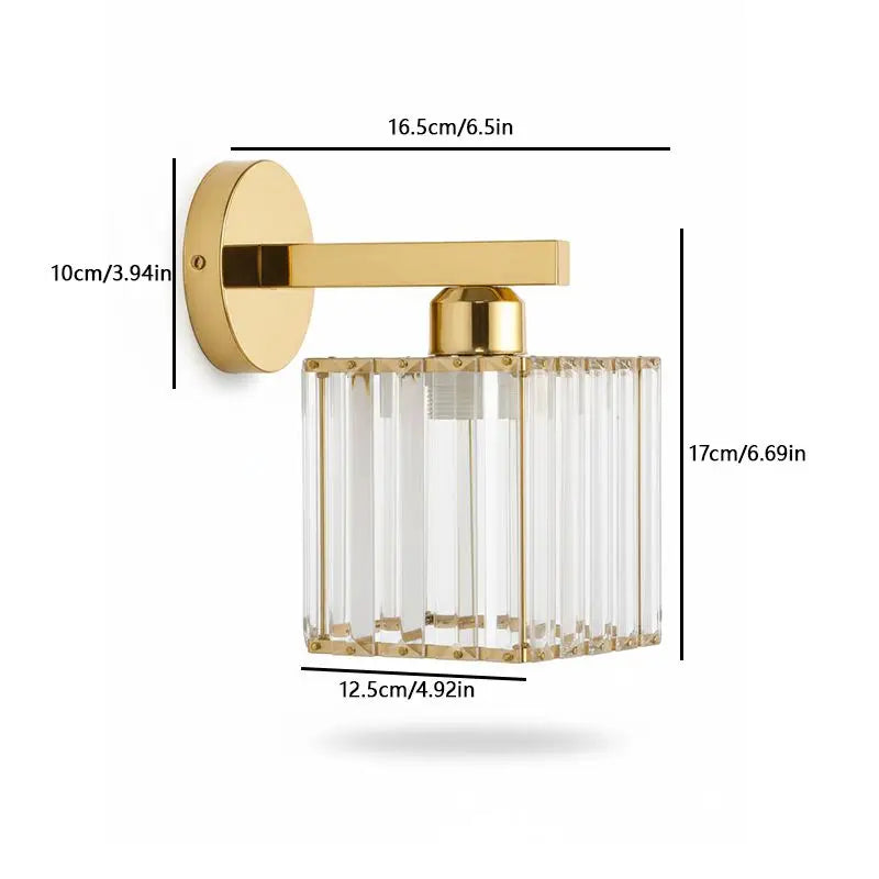 Modern Crystal LED Wall Lamp Bedroom Study Bedside Hotel Restaurant Bedside Wall Lights Living Room Decoration Luxury Wall Lamps Qme A