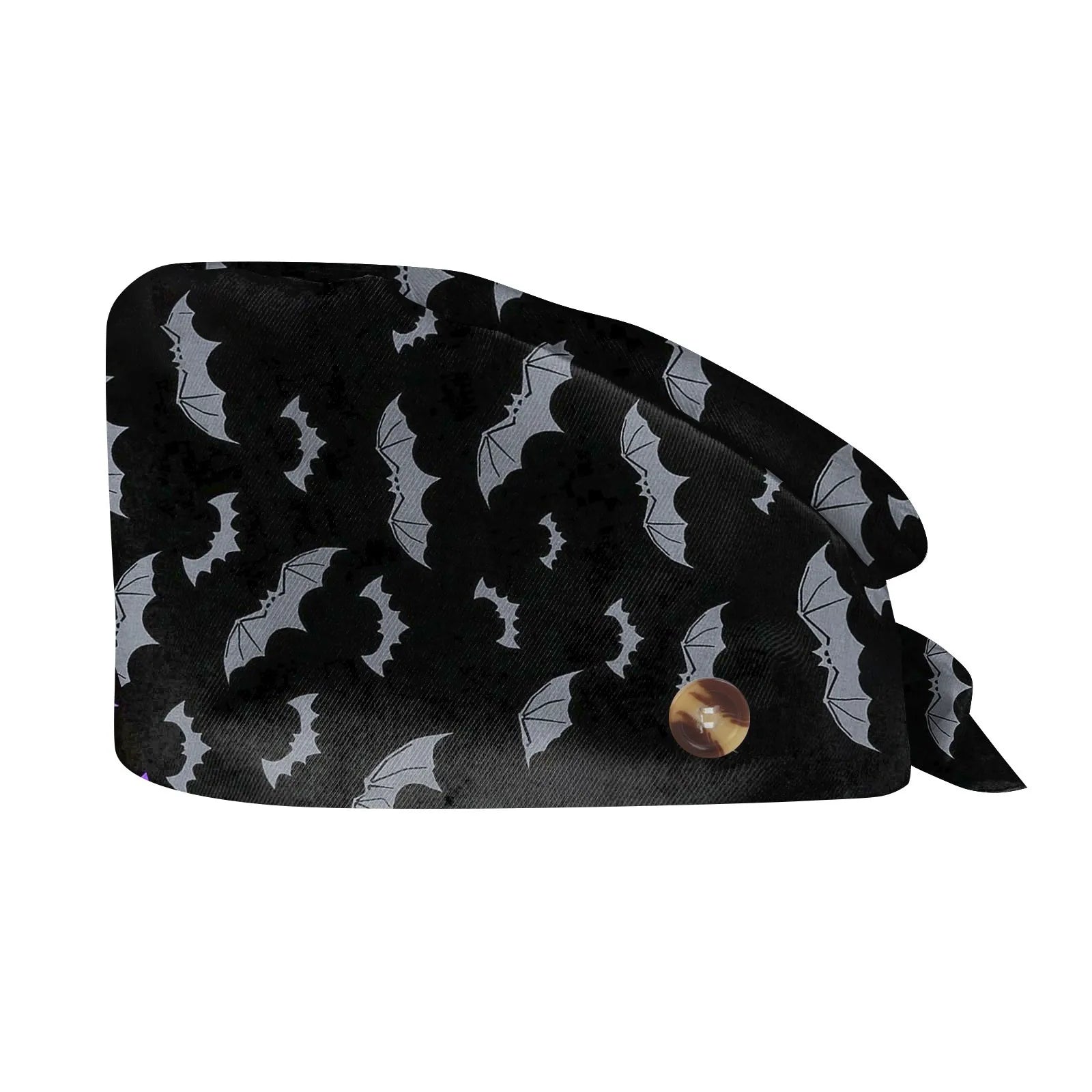 Halloween Skeleton Printing Adjustable Scrub Cap Surgical Cap Woman and man Veterinary Pet Shop Scrub Hat Dentist Working Cap Qme Black One Size