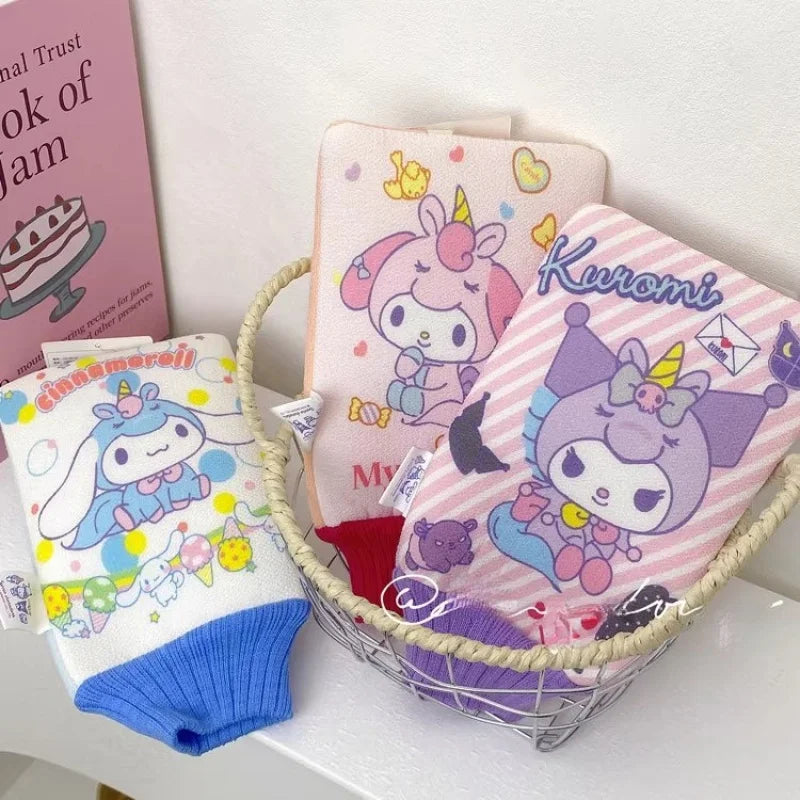 Kuroomi Bath Sponge Home Scrubber Back Strap Gentle Scrubbing Cute Qme