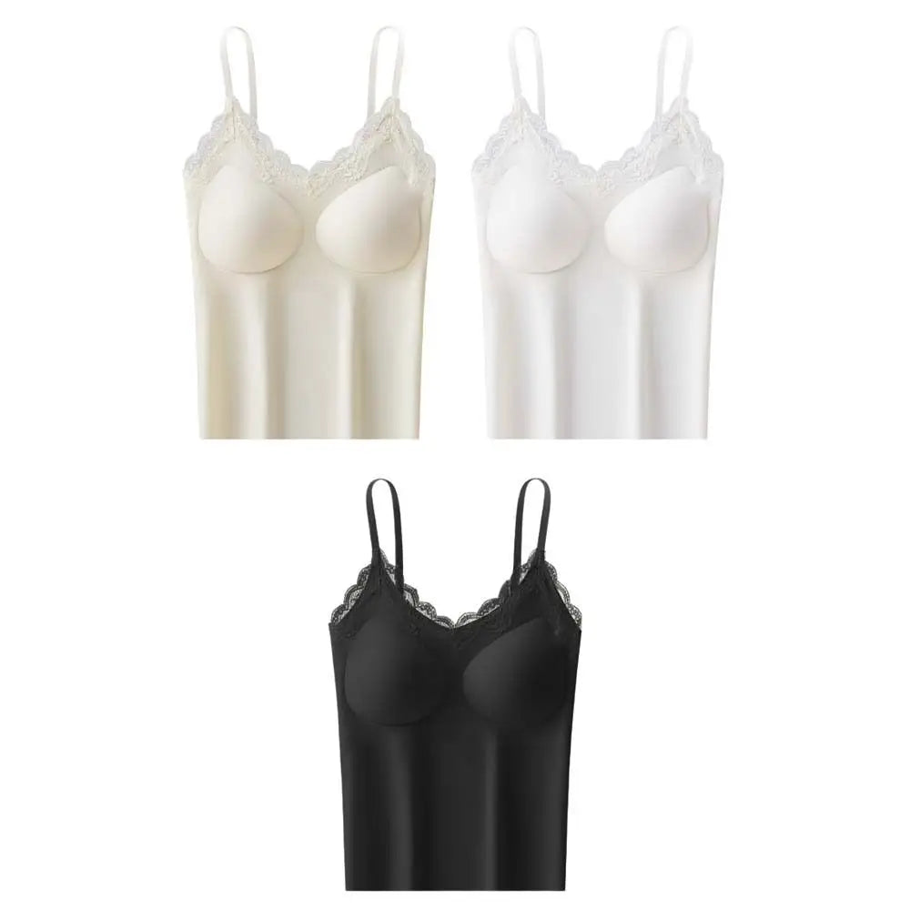 Ins Fashion Lace Women Ice Silk Camisole Non Trace Slim Fit Suspender Qme