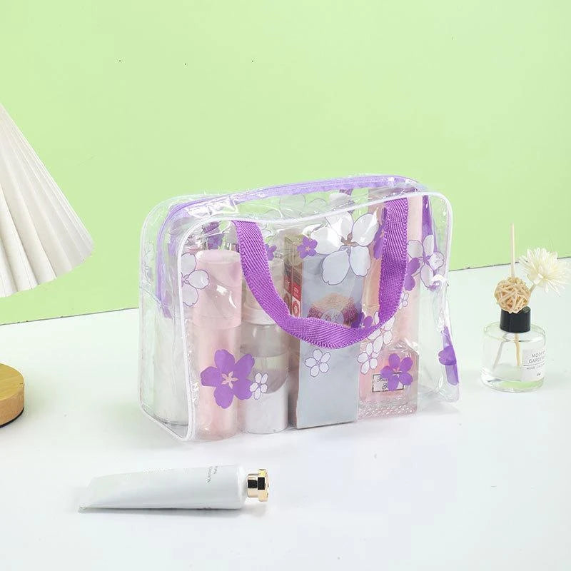 Cosmetic Toiletry Zip Bag Pouch Clear Transparent Plastic PVC Travel Qme
