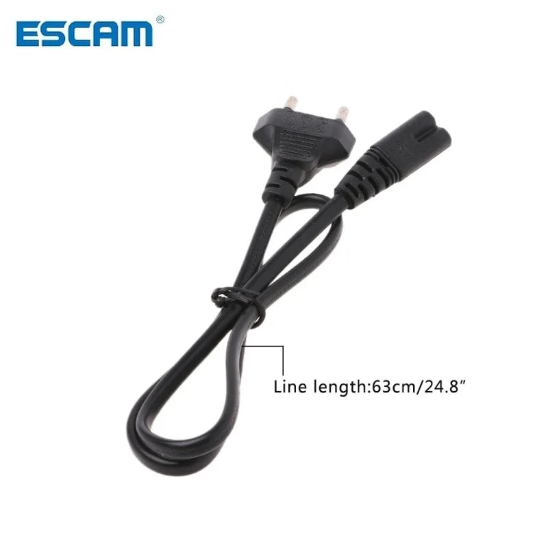 10pc 0.6M 2ft-Prong Pin AC EU Power Cable High Quality Wire Conductor Power Cord For Desktop Laptop Qme