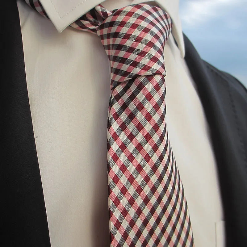 Silk Men Tie Sliver Plaid Solid Grey Wide Luxury Wedding Prom Qme RT11