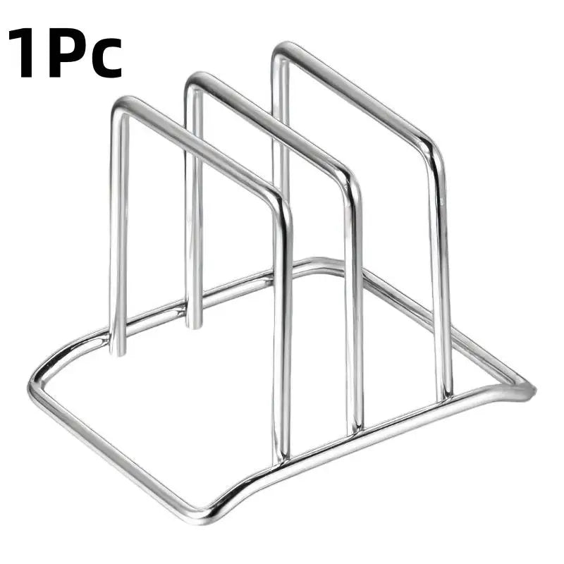 1 3 Space-saving Stainless Steel Pot Lid Cutting Board Organizer Qme 1Pc