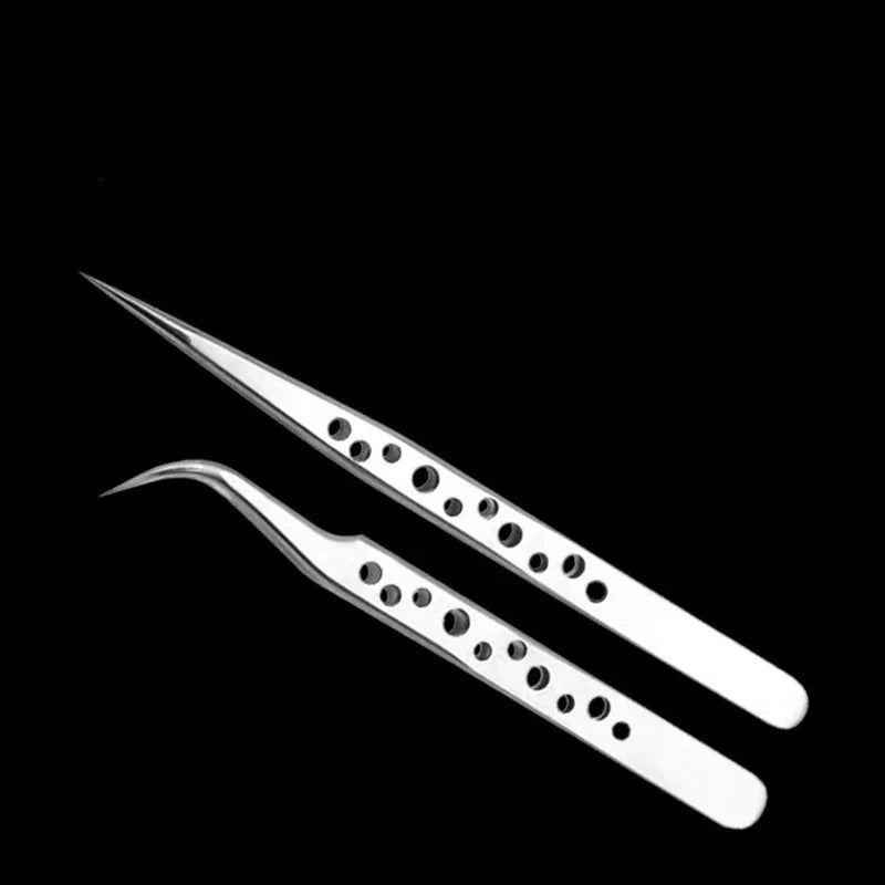 Precision Industrial Tweezers Anti-static Magnetic Stainless Steel Qme