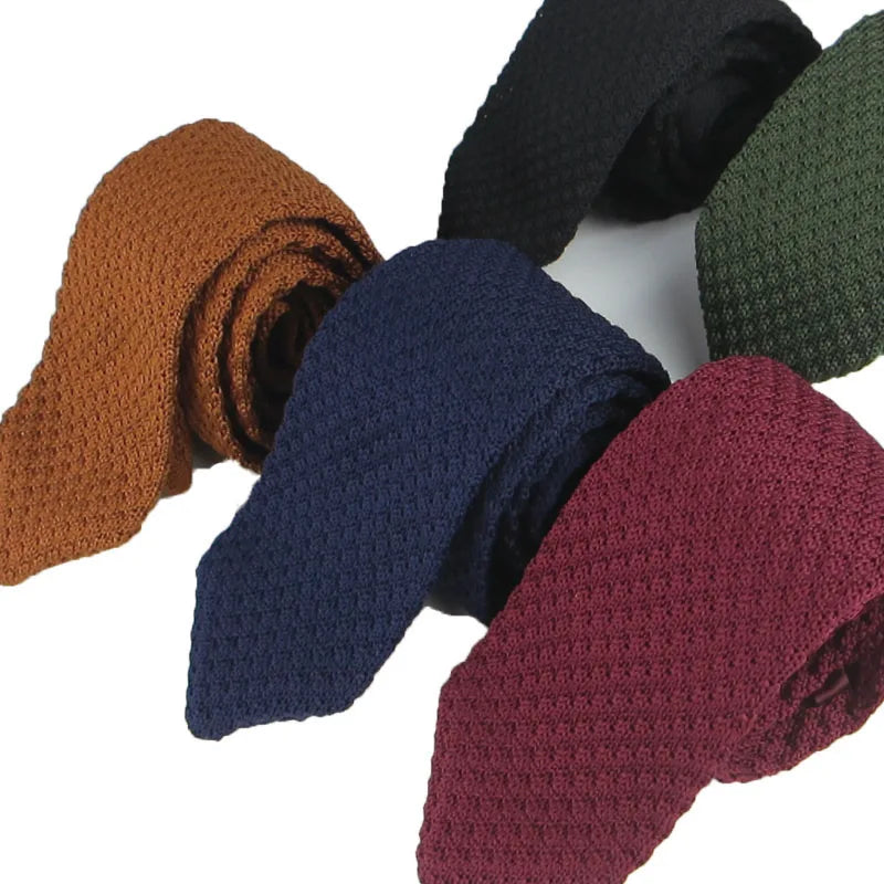 Knitted Necktie Knit Leisure Triangle Solid Tie Normal Sharp Corner Qme