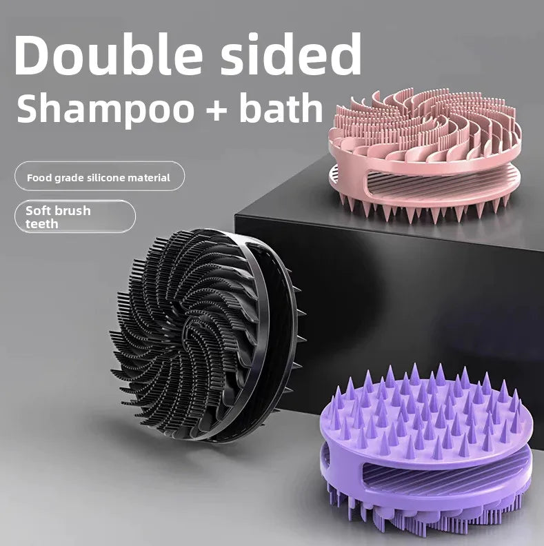 Soft Silicone Body Scrubber Gentle Exfoliating Shower Brush Scalp Qme