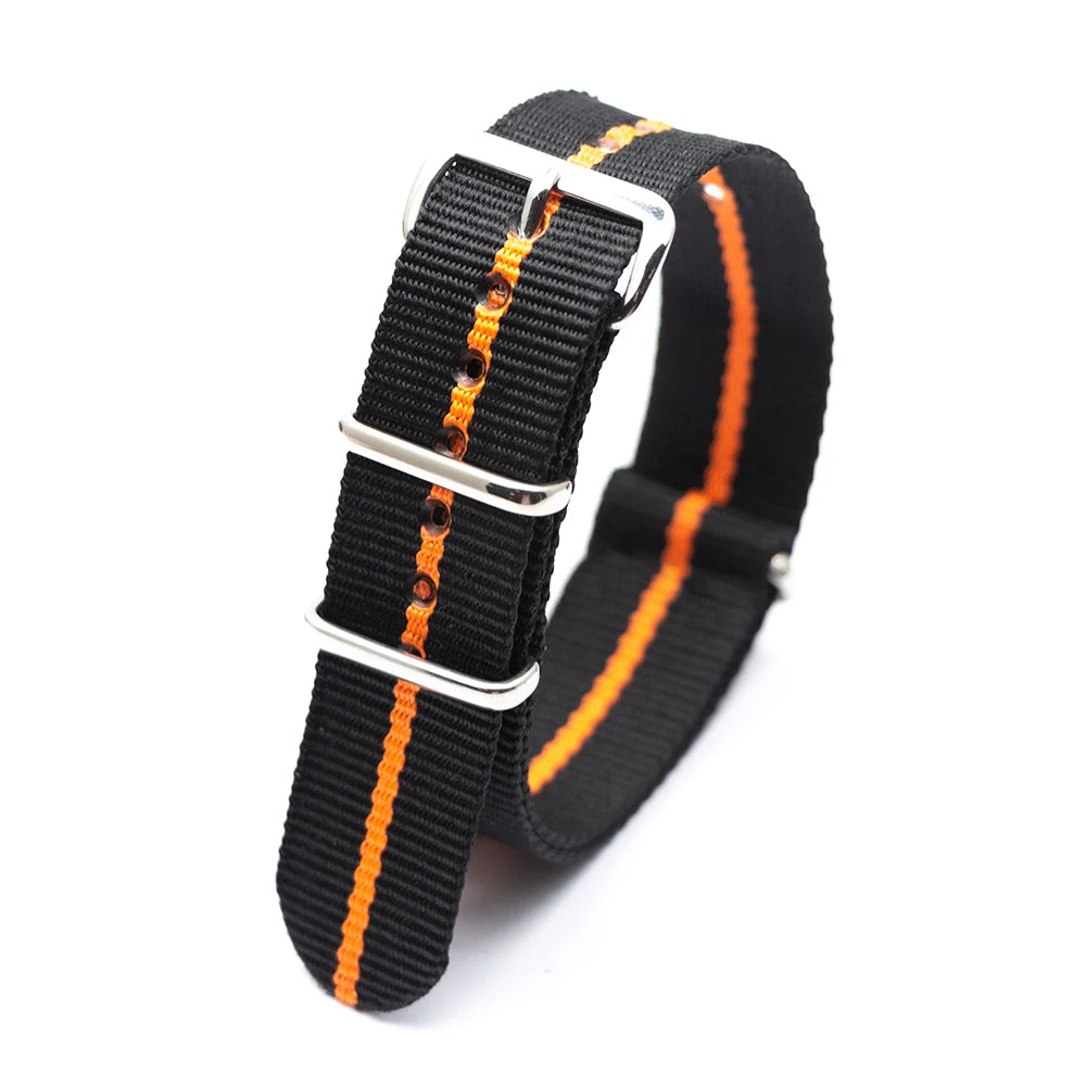 Durable Striped Nylon Wristband Bracelet Watch Band Universal Strap