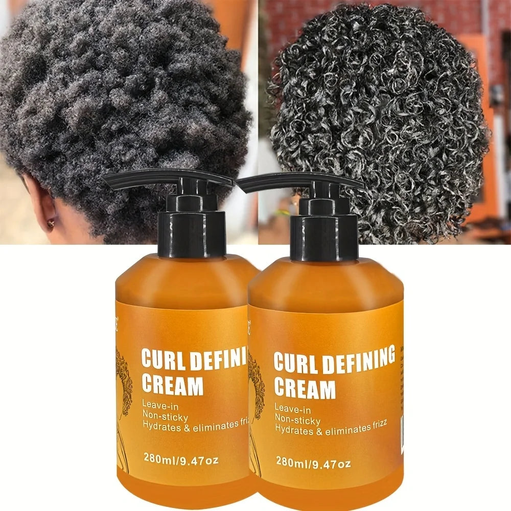 2 Pack GZE CURL DEFINING CREAM for Long Lasting Frizz Free Curls – Sulfate & Paraben Free Coconut Curling Cream Qme