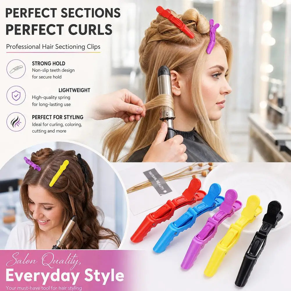 2PCS Alligator Hair Clips Hairdressing Clamps Claws Section Clip Barber Crocodile Hairpin Salon Styling Tools Hair Accessories Qme