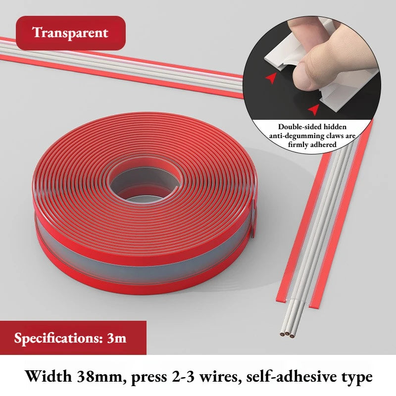 Self Adhesive Cable Concealer No Drill Wire Hider Cord Management Qme Transparent 3m
