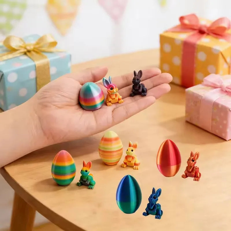 Easter Bunny Ornament 3D Printed Cute Rabbit Eggs Printing Desk Qme