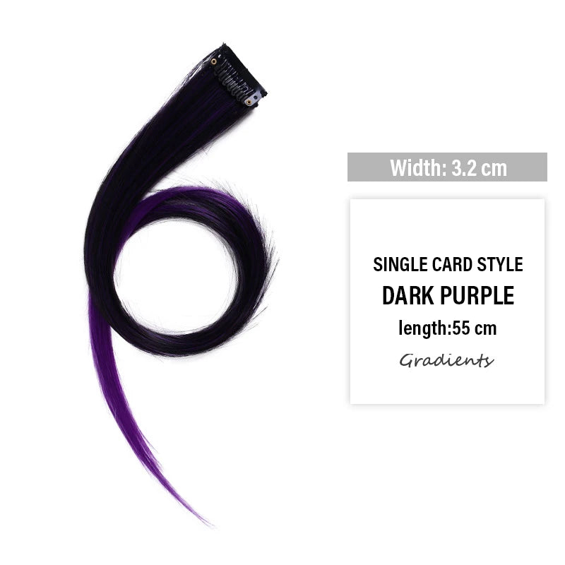 Colored Clip-in Hair Extensions High-temp Matte Fiber Seamless