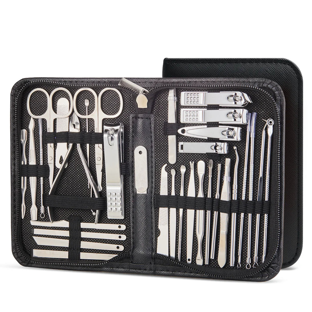 8 Manicure Professional Pedicure Nail Scissors Grooming Stainless Qme 32pcs Black-Silver