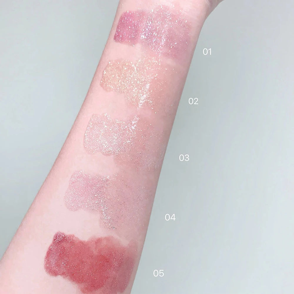 Moisturizing Glitter Lip Gloss-6 Colors Gloss Glossy Non-sticky Makeup Qme