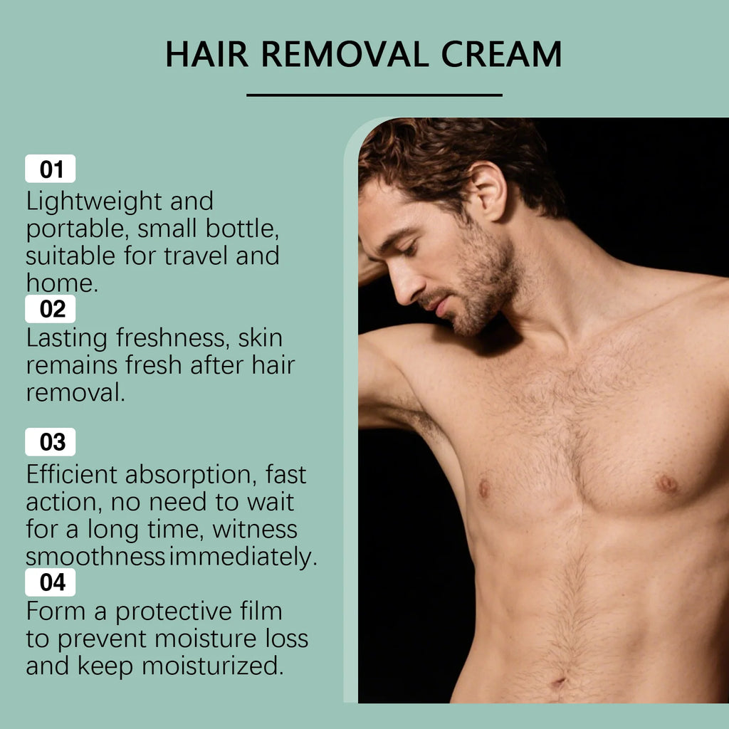 Aloe Vera Men's Hair Removal Mousse Painless Remove Hairs Refresh Smooth Soften Beard Depilatory Foam for Face Arms Legs Body Qme