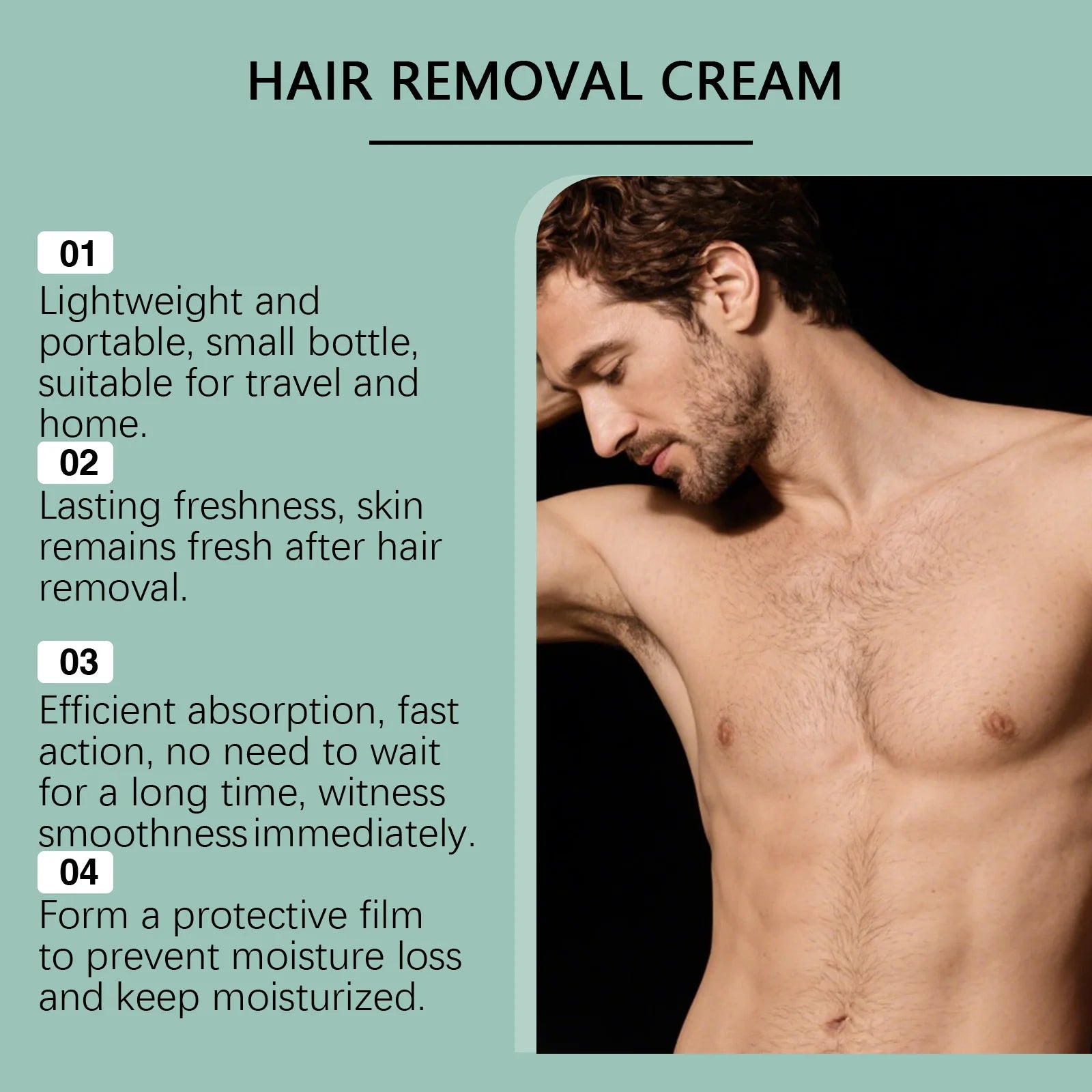Aloe Vera Men's Hair Removal Mousse Painless Remove Hairs Refresh Smooth Soften Beard Depilatory Foam for Face Arms Legs Body Qme
