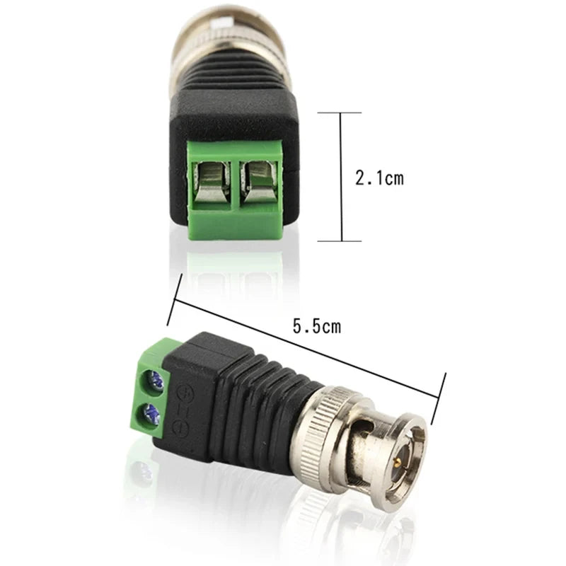 50PSC BNC Connectors DIY for Surveillance Camera CCTV System Accessories Coax CAT5 Qme