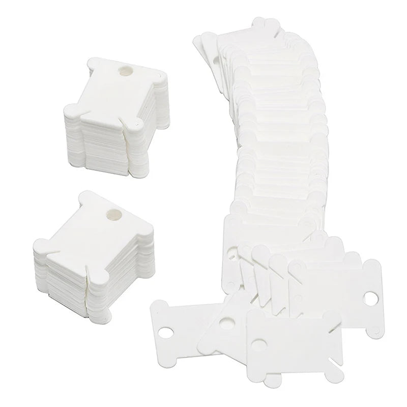 200pcs Hard Cardboard Floss Bobbins Thread Bobbin Needlework Tool Spool Holder for Cross Stitch Embroidery Cotton Thread DIY Qme 200pcs